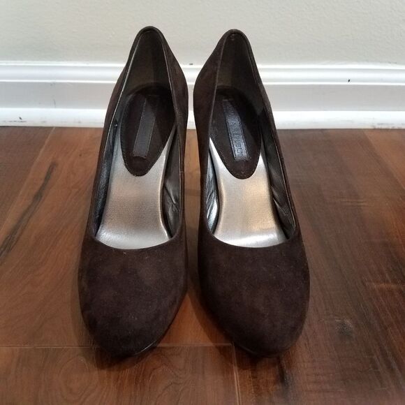 Banana Republic vintage brown suede leather heels 6.5 - Picture 6 of 11